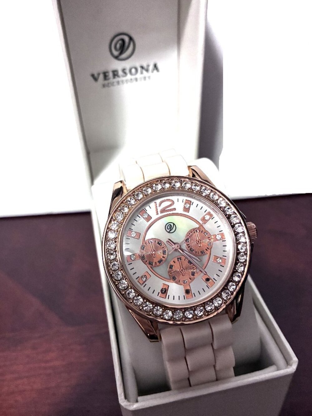 Versona Rose Gold Crystal Watch